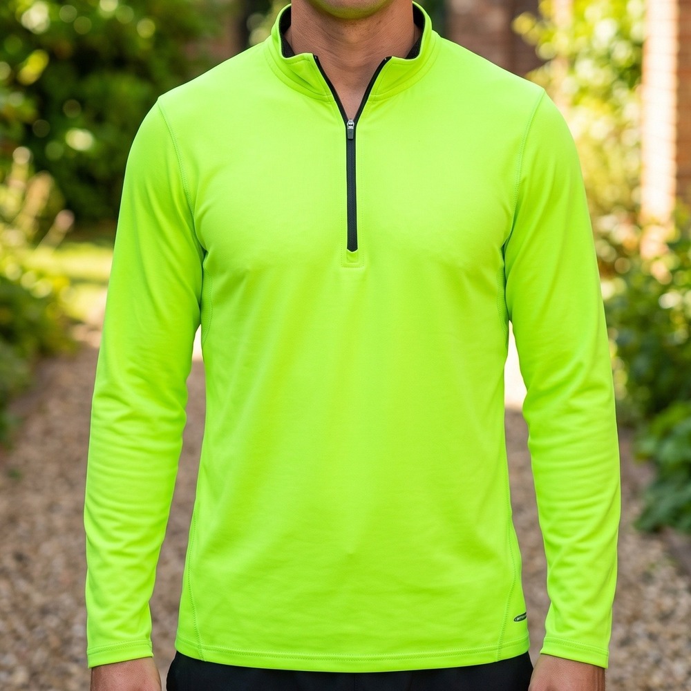 C9 by Champion Duo Dry Quarter Zip Pullover Neon Green Athletic Training Top